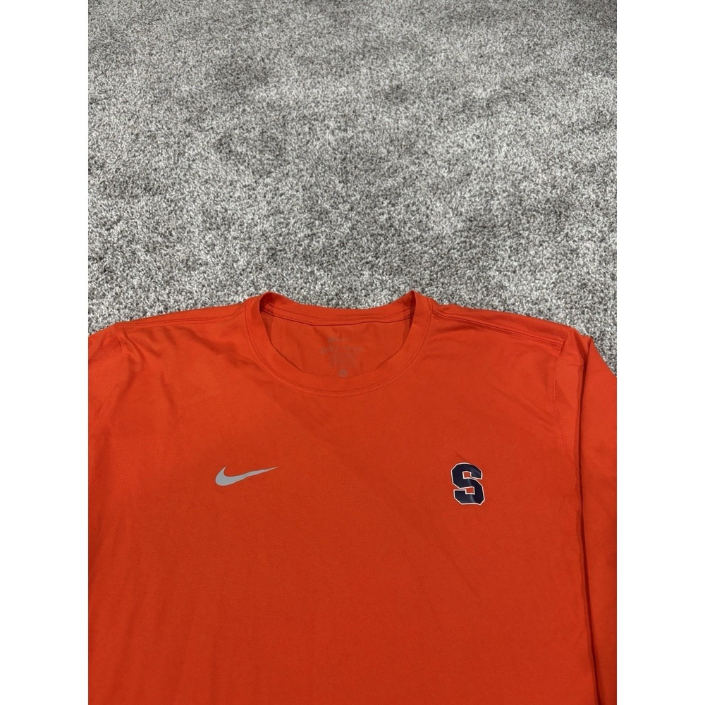 Nike Dri-FIT Men's Long Sleeve Size Large Orange Syracuse University Shirt
